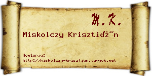 Miskolczy Krisztián névjegykártya